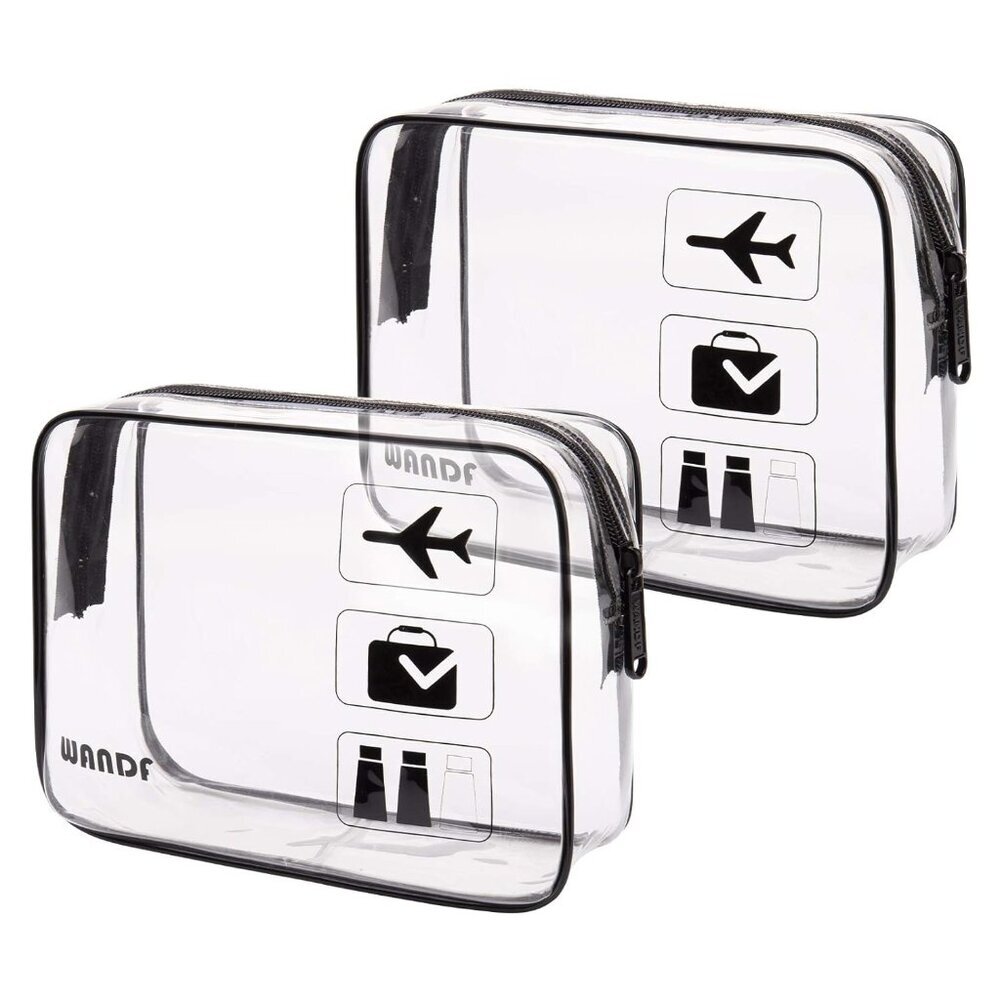TSA Approved Toiletry Bag, 2 Packs Travel Clear Toiletry Bag, Quart Size Makeup